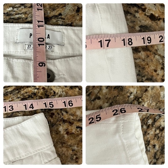 Pistola Mason Slim Boyfriend Jeans Women’s 27 White Ivory Distressed Mid Rise - Picture 4 of 12